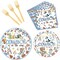 Cowboy Baby Shower Decorations Supplies, 96PCS Western Baby Shower Plates